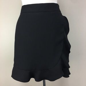 Club Monaco NWT Black Wrap Ruffle Peplum Skirt